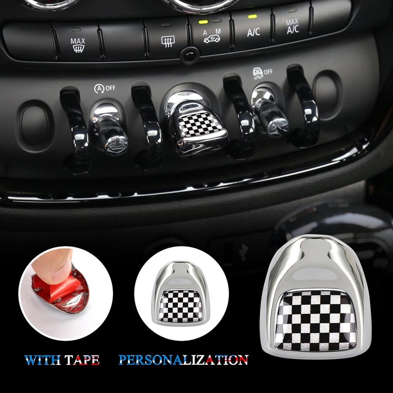 TOMALL Push Start Button Cover Compatible with Mini Cooper F56 F55 F57 F54 F60 Car Engine Start Button Cover Engine Start Stop Button Cover Push Start Stop Ignition Ring Cap for Car Accessories(Plaid) - Image 3